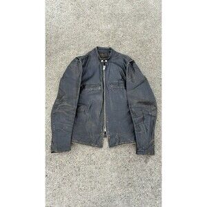 Vintage 1960s Brooks Cafe Racer Motorcycle Jacket Black Size 40 USA Made Patina